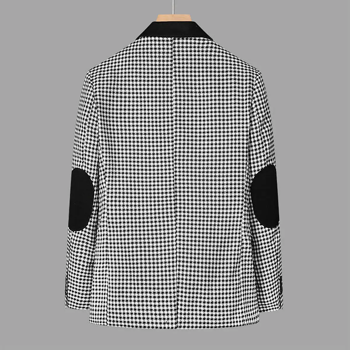 Sobretudo de lapela entalhada de peito único masculino, blazer clássico Houndstooth, blazer empresarial, feito sob medida, único casaco, outono, inverno