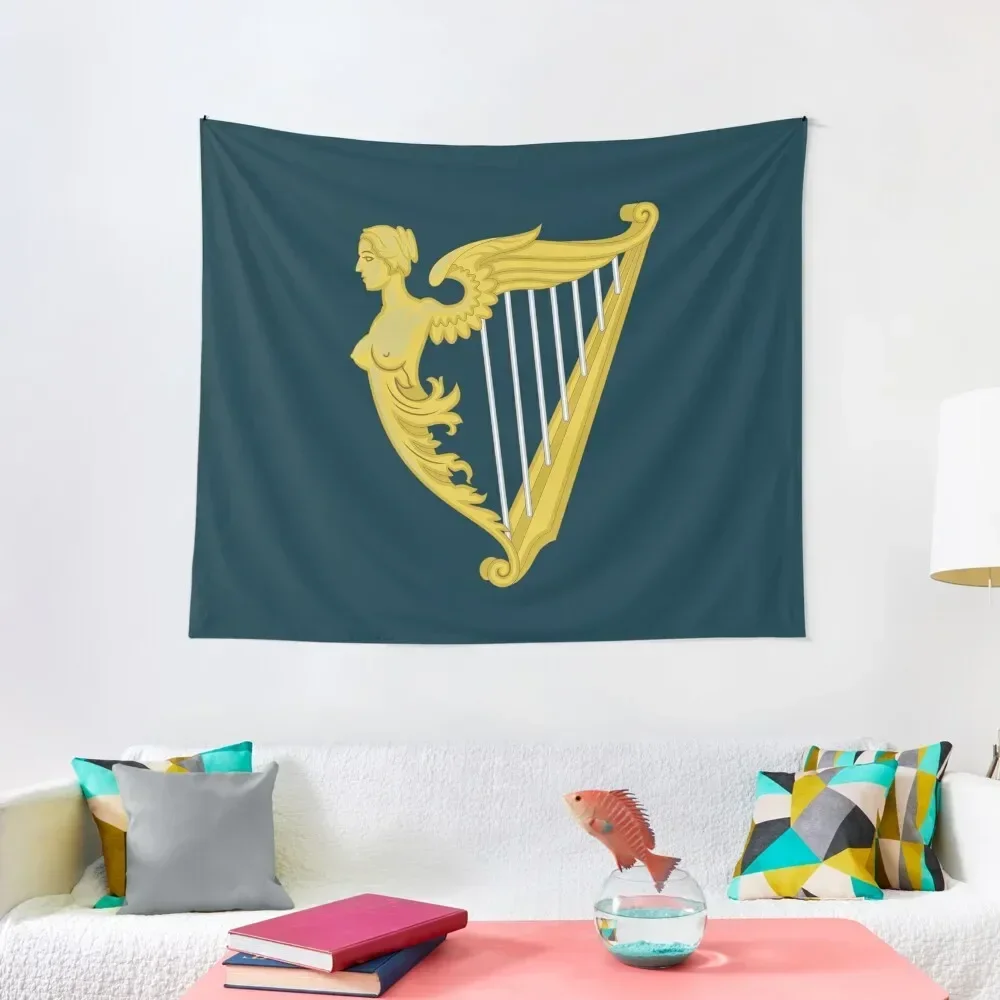 

Coat of arms Kingdom of Ireland Celtic Harp Or gold harp with silver strings on a blue background Ireland's heraldic em Tapestry