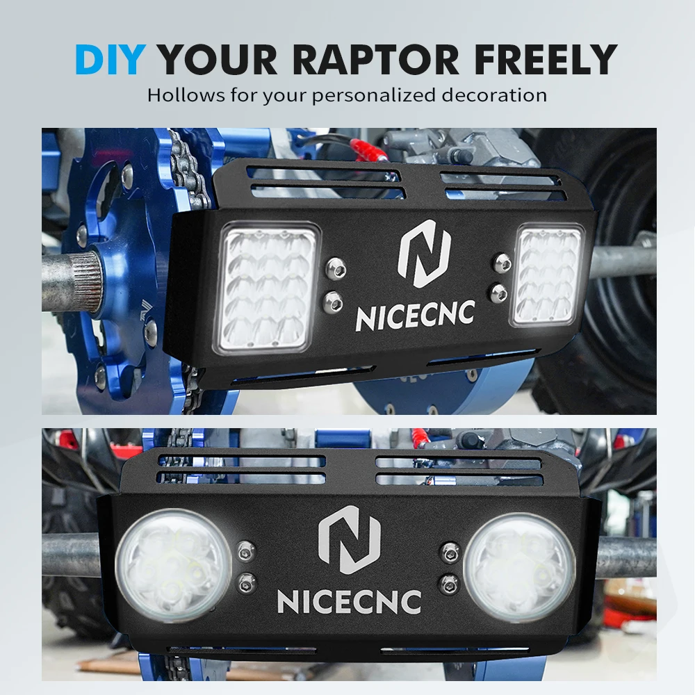 NICECNC ATV pare-chocs arrière Bash garde pour Yamaha Raptor 700R 12 16-20 700 06-11 13-20 19 couvercle de pignon de disque accessoires de protection