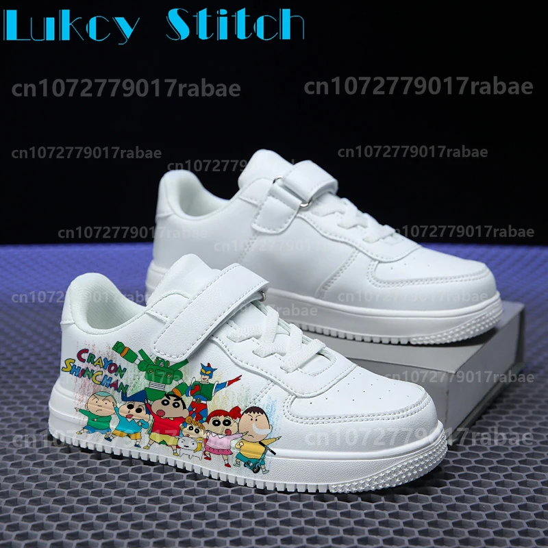 Nuevo superventas, zapatos con estampado de crayón Shin de dibujos animados para niños, niñas, jóvenes estudiantes, zapatos casuales de suela blanda, regalo de Navidad