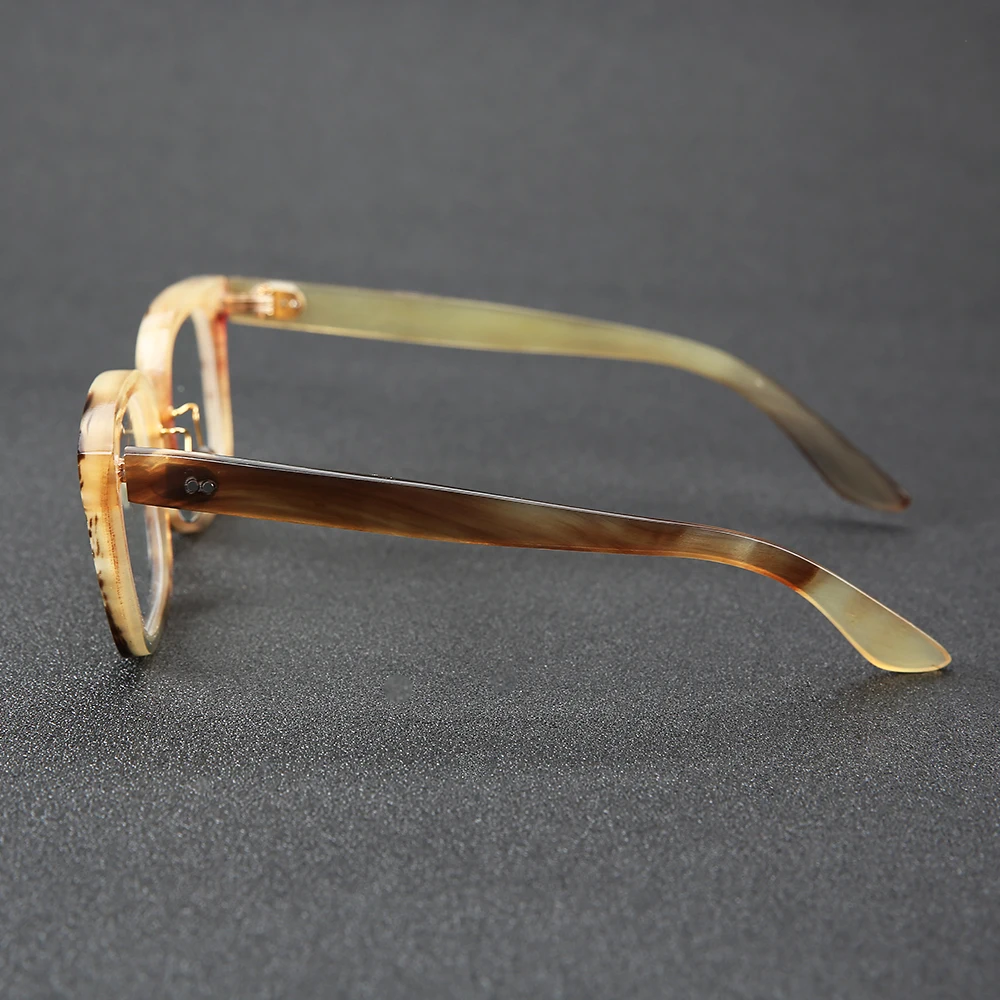 Japanese style pattern horn classic square frame glasses handmade natural acetate fashion glasses frame