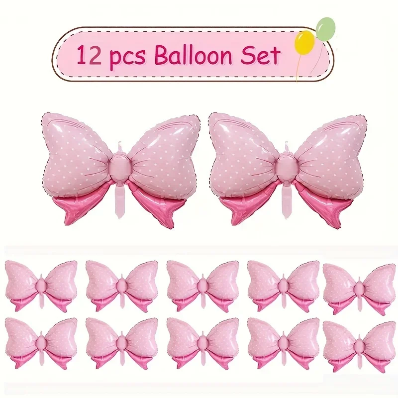 Schleifenballon, Fliege, rosa Ballon, Mini- und große Schleife, Hochzeit, Brautparty, Mädchen-Geburtstagsgeschenk, Ballon in Schleifenform, Folien-Dekoration – Detail 2