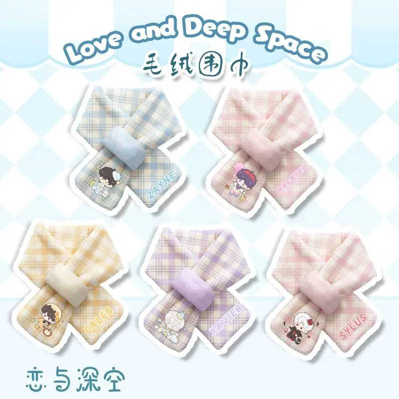 

2025 Love and Deepspace Anime Game Cos Sylus Xavier Zayne Caleb Rafayel Unisex Plush Warm Cartoon Print Scarf Birthday Present
