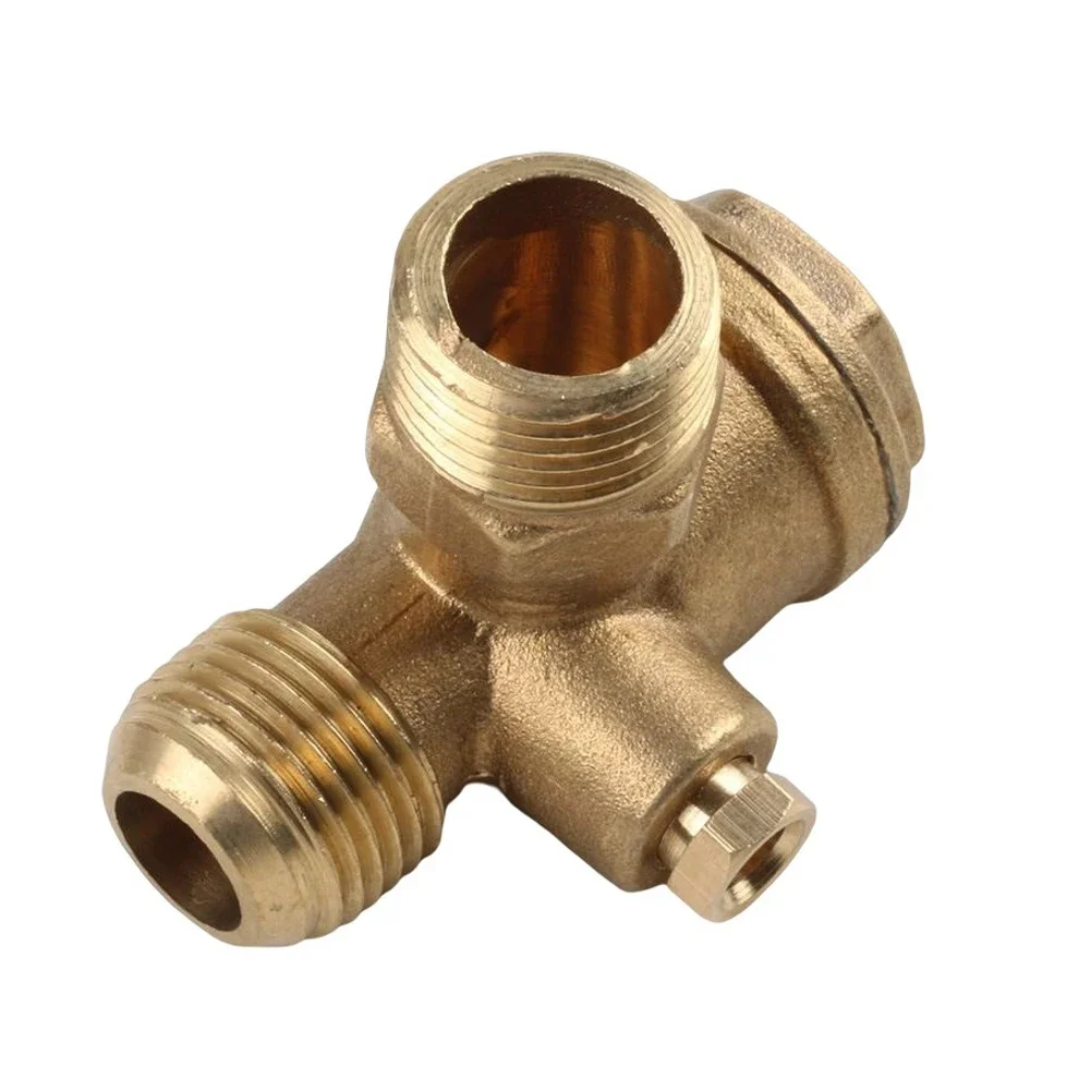 

Air Compressor Check Valve With Screw 20*20mm Connector Gold Male Threaded One-way Replacement Air Tools Brass