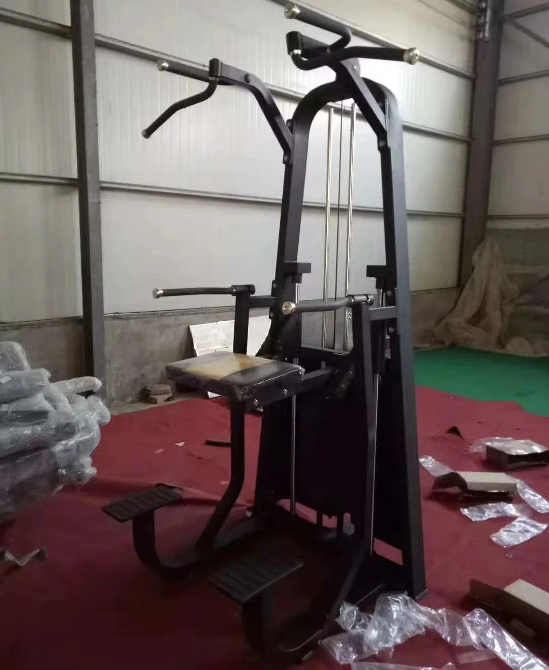 

Commercial Fitness Power Rack with Adjustable Steel Leg Raise and Chin Dip Machine Pin Loaded Selection Assisted Machine