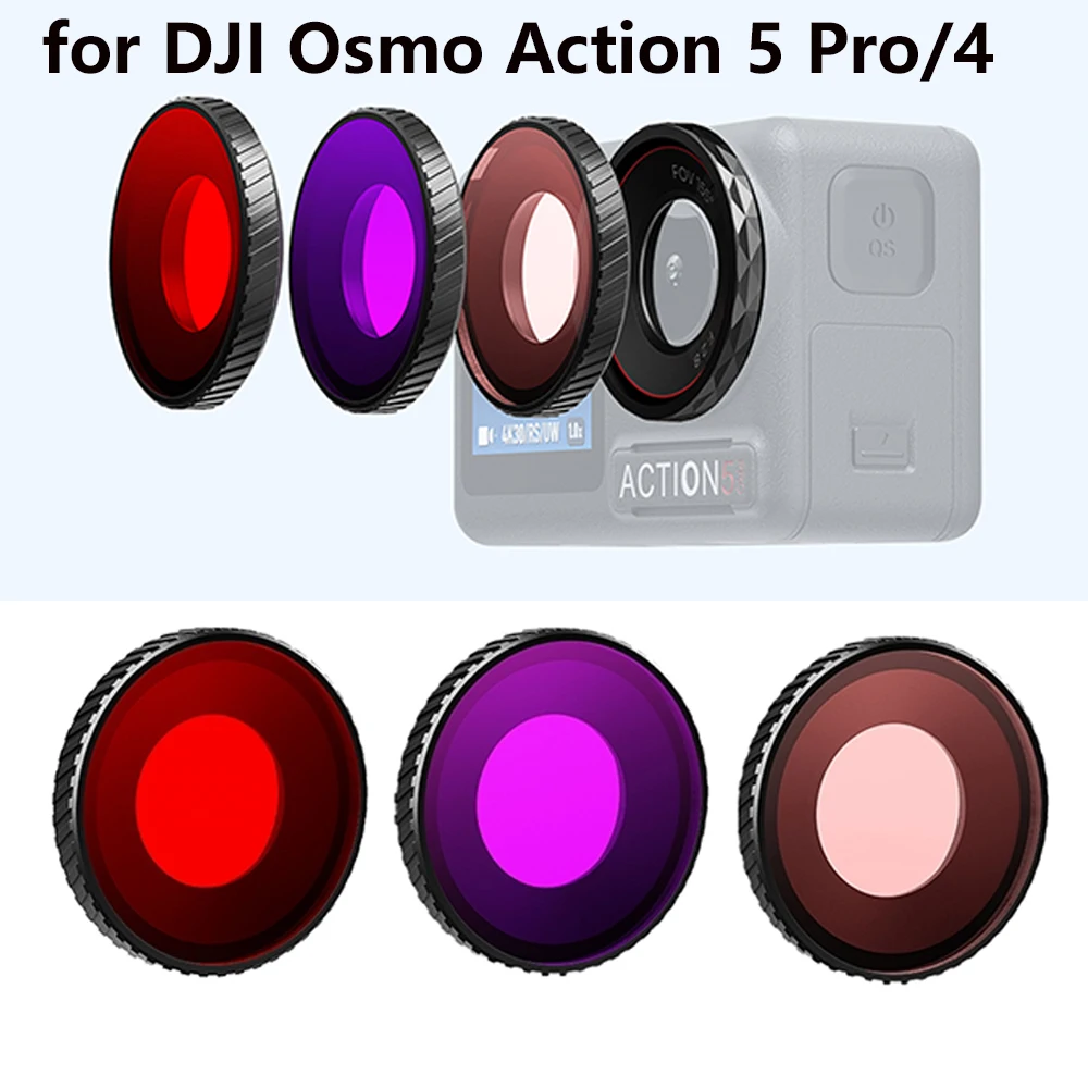 

Waterproof Camera Diving Filter Underwater Diving Lens Filters For DJI Osmo Action 5 Pro/Action 4 Sports Camera Accessories