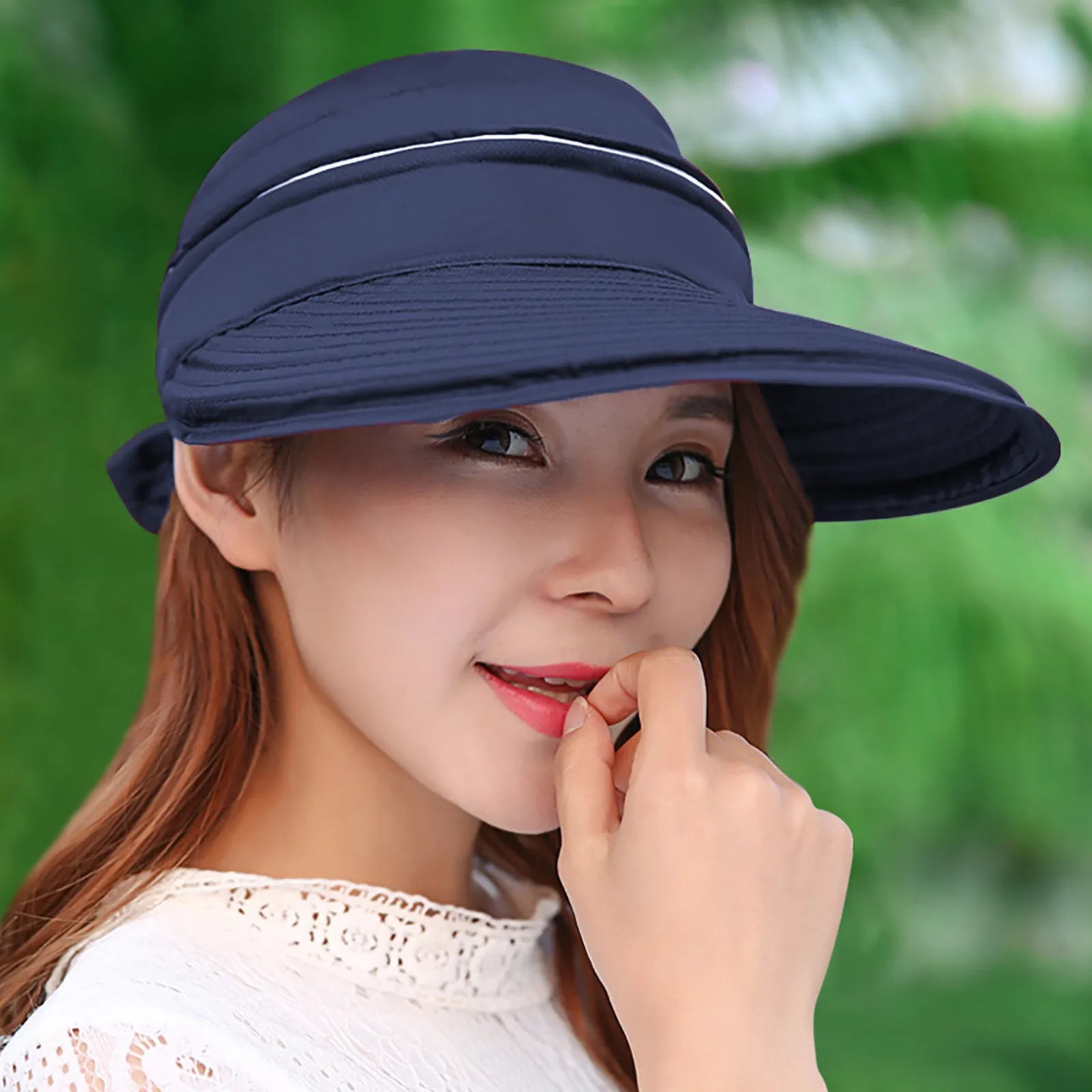 Sunscreen Hat Outdoor Travel With A Bowknot Empty Top Hat Detachable Beach Thin Cap For Female New Fashion Useful In Summer