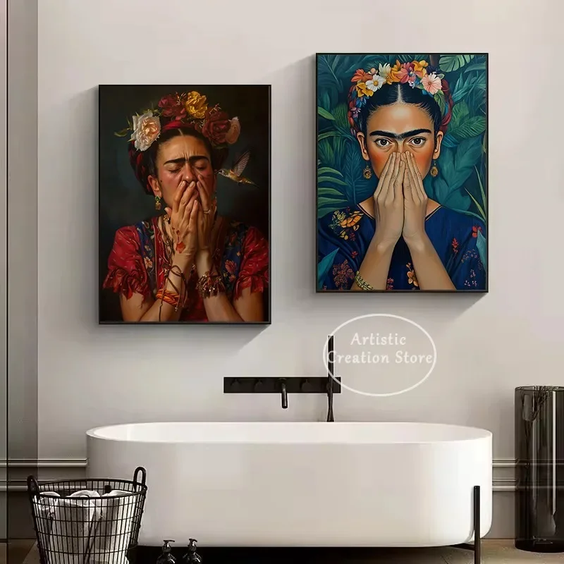 Vintage Humor Famous Portrait Bathroom Mona Lisa Funny Bad Smell Canvas Painting Wall Art Home Toilet Decor
