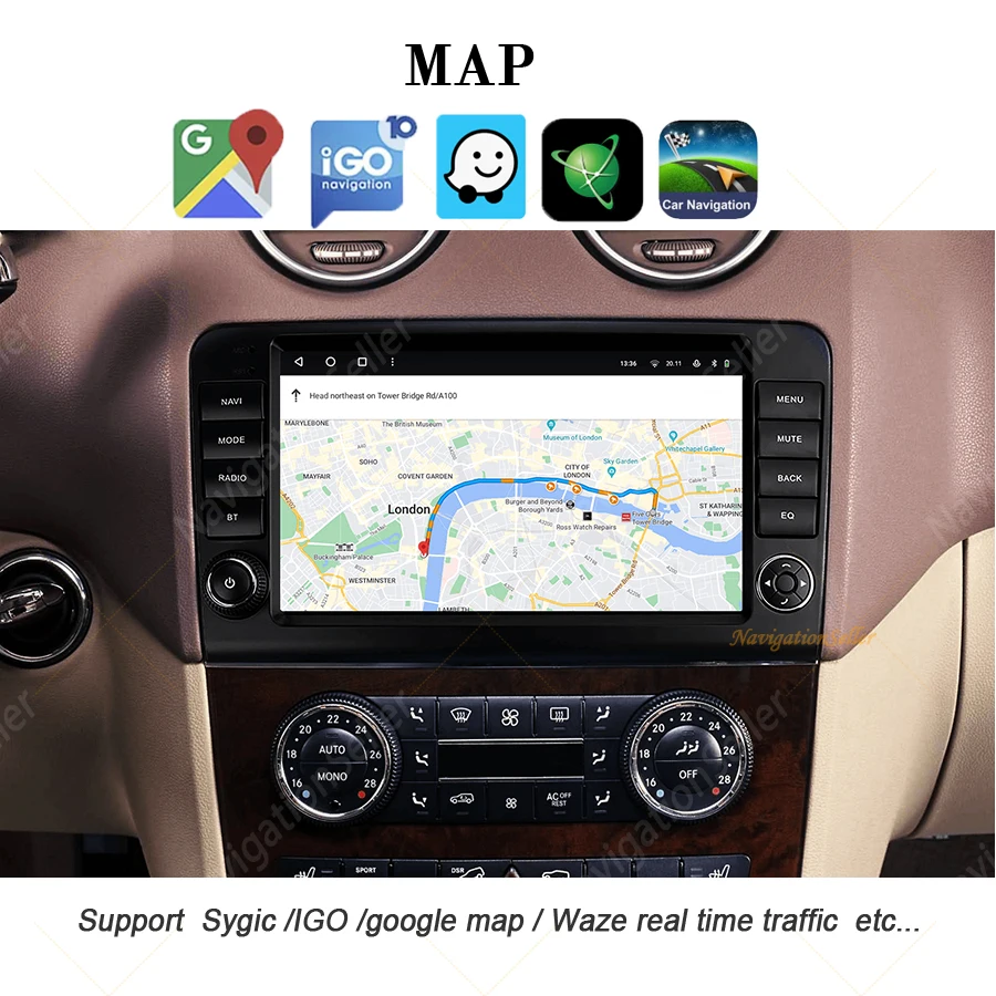 VIGOHI Car Stereo Carplay For Mercedes ML W164 GL X164 Android Navigation ML320 ML350 Head Unit Autoradio RDS DSP GPS WIFI BT