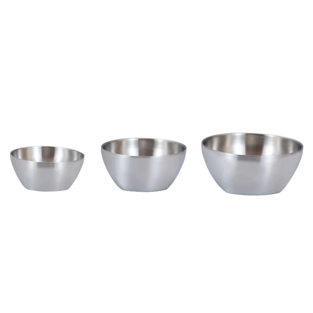 

304 Stainless Steel Bowl Double Insulated Metal Snack Utensils Heavy Duty Rust Resistant Serving Bowls Soup Ice Cream Snacks