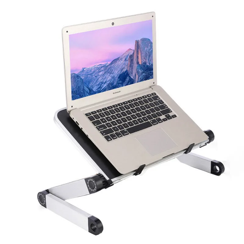 Aluminum Alloy Portable Folding Desk Bed Table Stand Ergonomic Notebook Laptop Computer Mount Holder for 11-17 Inch Notebook PC