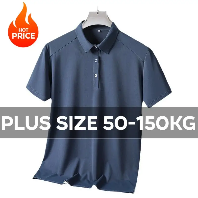 Plus Size Polo Shirt Men Polo Male Arm Pendek Size Large Korean Loose Collar Short Sleeve Black White Gray Tee Shirts