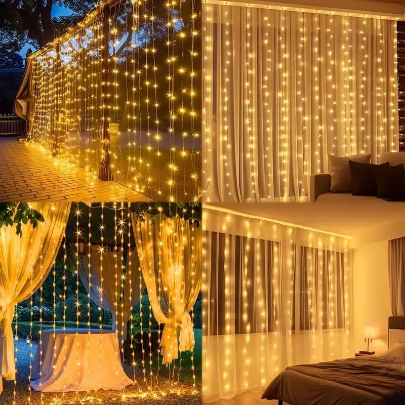 Fee Solar Vorhang String Licht führte Urlaub Licht Girlande Girlande Hochzeit Garten Home Party Dekor Weihnachts dekor 3/6m im Freien