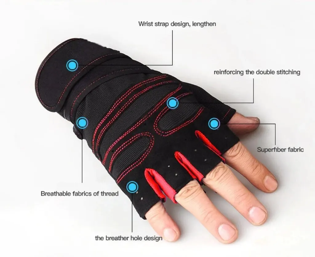 Cycling Gloves Gloves Half Finger Gloves Anti-Slip Shock-Absorbing Breathable Glove for Fitness Cycling Outdoor Sports Unisex