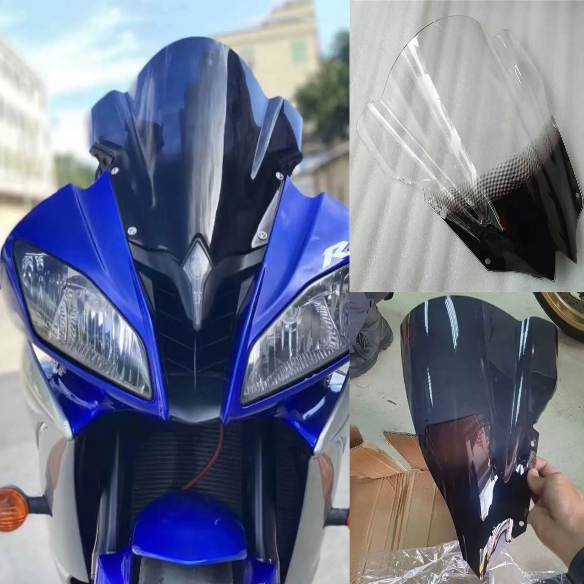 For Yamaha YZF-R6 YZF 600 R6 2008 -2014 2015 2016 Motorcycle Double Bubble Windshield Windscreen Screen Wind Deflectors Fairing