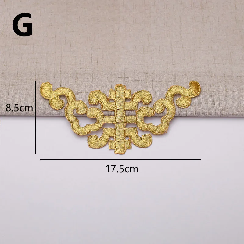 1PC Flower Patches Gold Silver Iron-On Embroidered Honeysuckle Fabric Appliques For DIY Vintage Dress Bags Costumes Trims