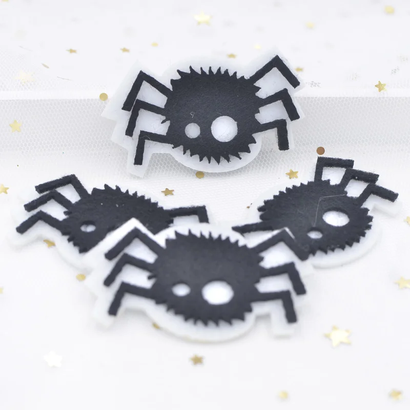6CM Hallowmas Cartoon Spider Appliques Non-woven Fabric Padded Patches for Halloween Party Cosplay Fancy Dress Costume Decor