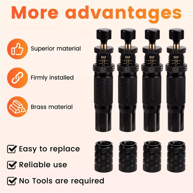 AU16-Automatic Tire Deflator,10-30 PSI/0.7-2 BAR Adjustable Tire Deflator Kit,Air Down Tire Deflators Offroad Accessories