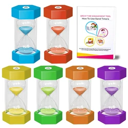 Hexagonal hourglass timer 1-60min creative gift safety drop proof macaron hourglass 5/10/15/30/45/60 minute children's gift time