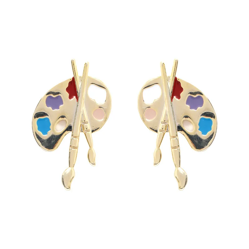 

Retro Hong Kong Style French Artist Palette Earrings Personalized Premium Ear Clips