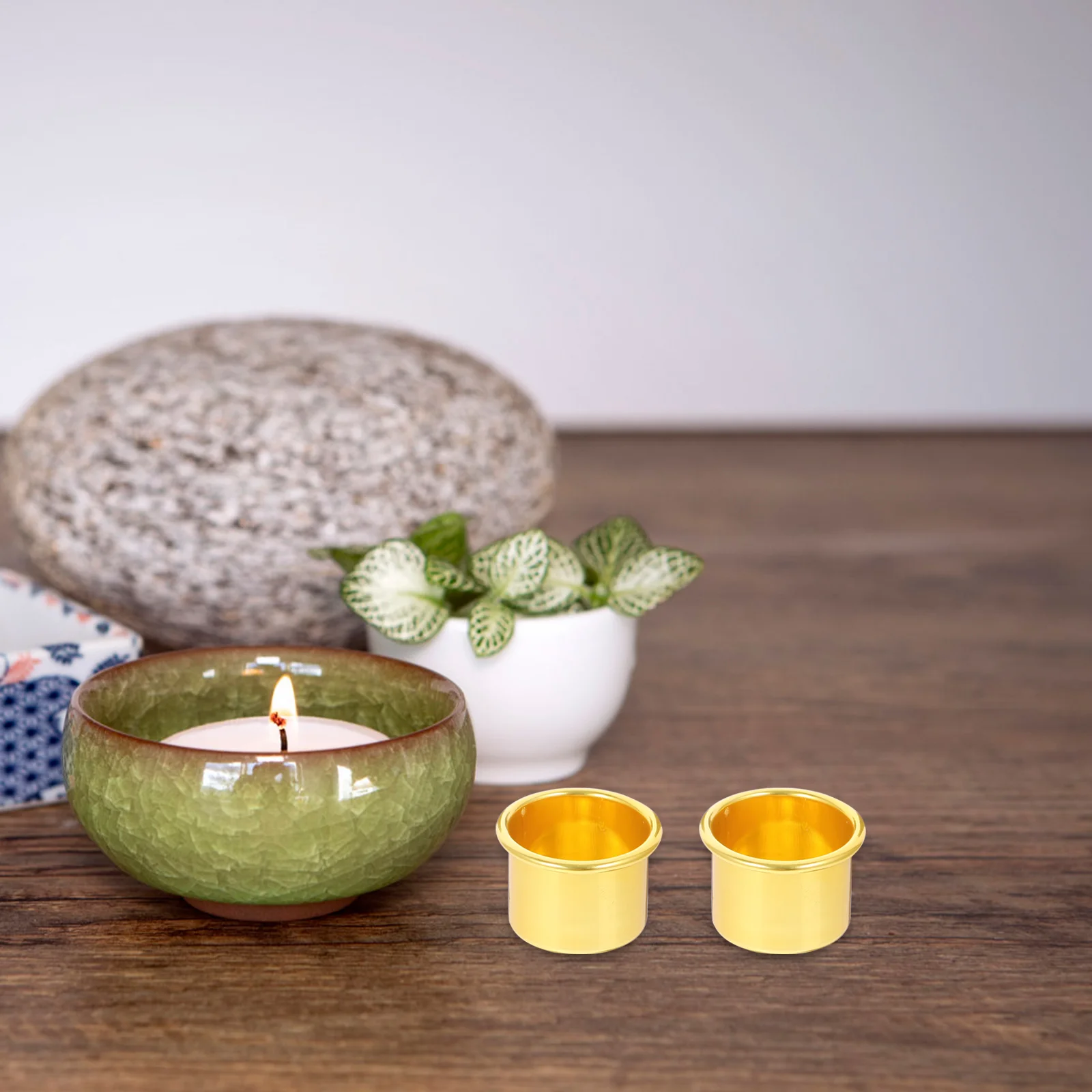 

30 Pcs Cup Candlestick Holder Votive Inserts Base Decor Tea Light Tin Reusable Festive Home Restaurant