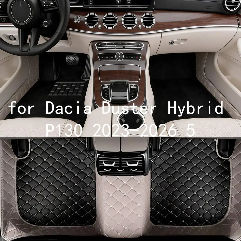 Tappetini per auto in pelle con diamanti personalizzati per Dacia Duster Hybrid P130 2023-2026 5 posti, tappeto interno per tutte le stagioni, accessori per auto 3l266