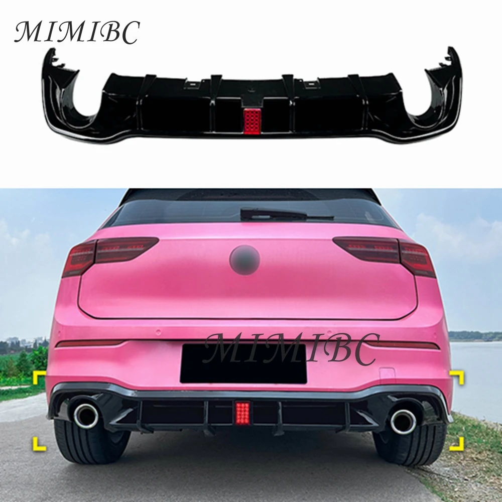 

FOR Volkswagen Golf8 MK8 Rline GTI 2021 2022 2023 ABS plastics LED Rear diffuser car rear bumper diffuser body kit