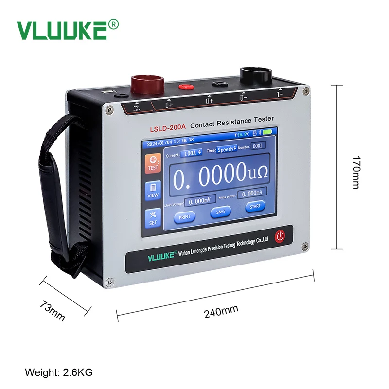 VLUUKE LSLD-200A 220V Handheld Circuit Contact Resistance Tester Loop Resistance Tester