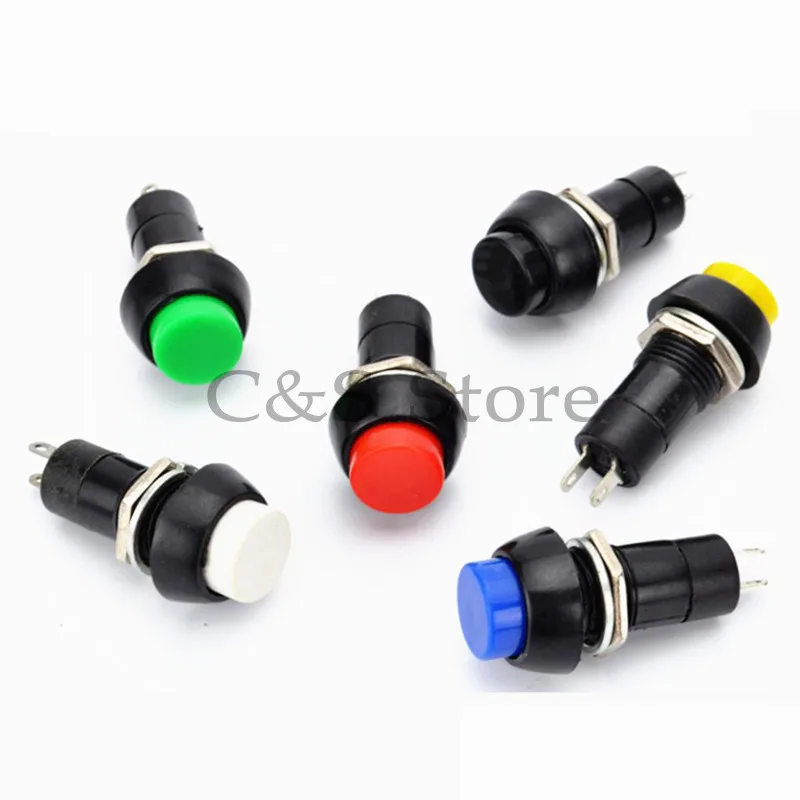 1pcs PBS-11A PBS-11B 12mm self-locking Self-Recovery Plastic Push Button Switch momentary 3A 250V AC 2PIN