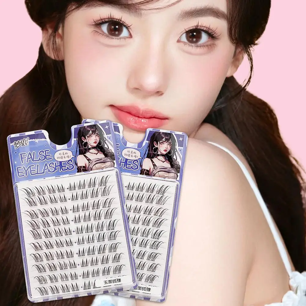 Novo estilo raposa cílios postiços individuais segmentados clusters maquiagem natural ferramenta de ampliação olhos seu fofo fino h9r9