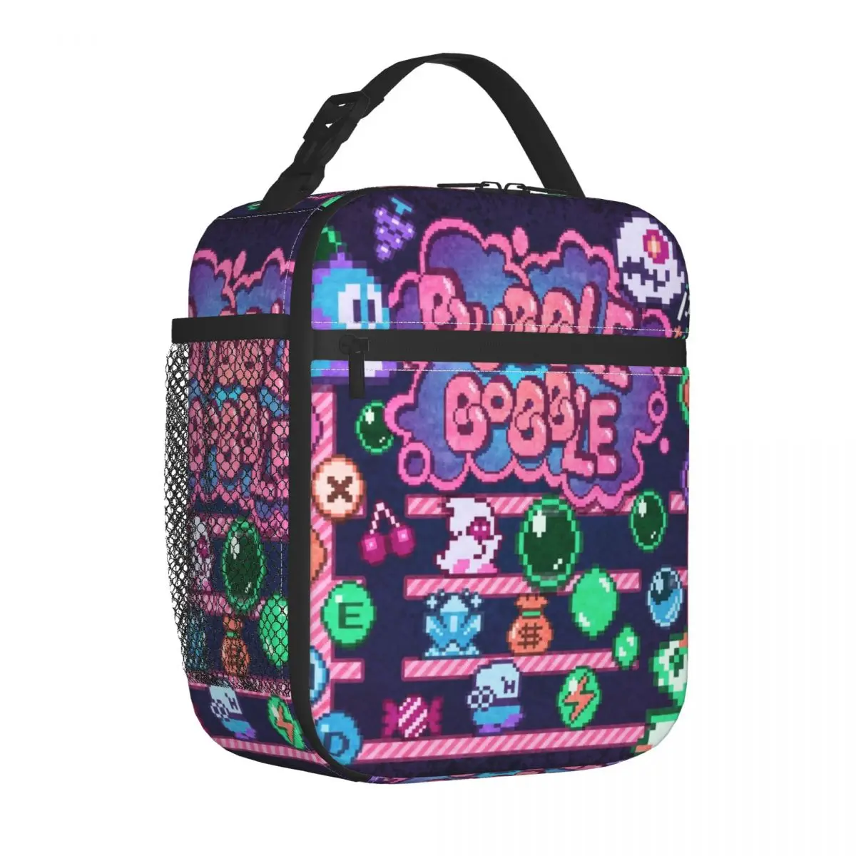 Bubbles Bobble FC Arcade Game Console Insulated Lunch Bags for Women Portable Cooler Thermal Bento Box Kids School Children