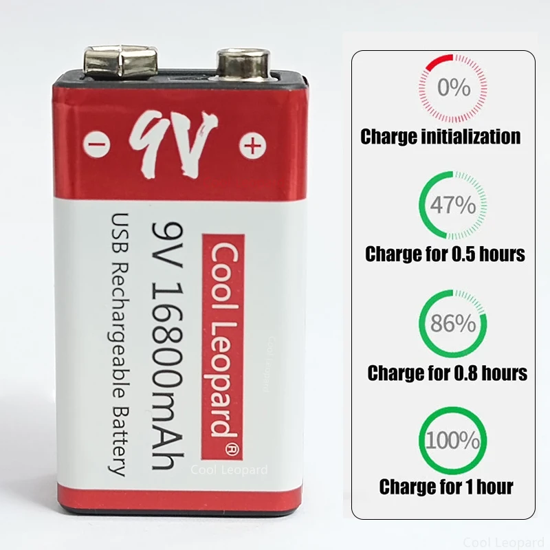 2022 New Lithium Ion Rechargeable Battery  9V 16800mAh Micro USB Battery 9v Is Used For Multimeter Microphone Metal Detector