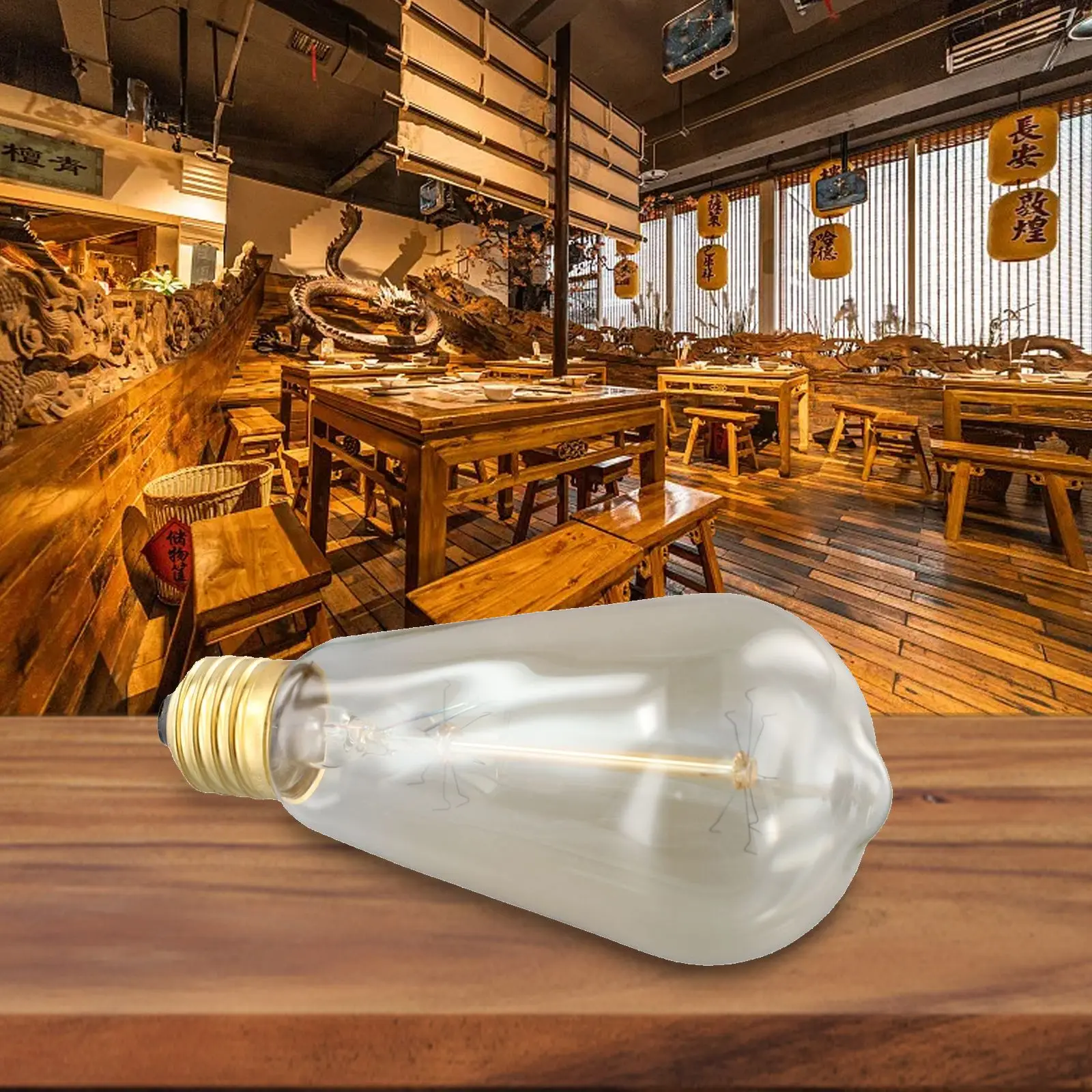 Vintage Retro Filament Edison Antique Industrial Style Lamp Light Bulb 40W E27 Enhances The Atmosphere With Its Vintage Charm