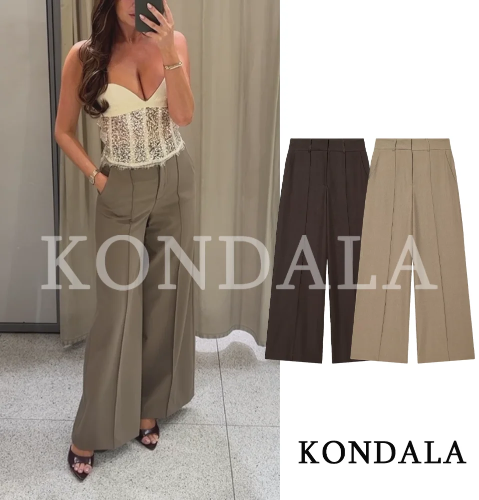 KONDALA Minimalistische Pendler-Damenhose 2026 Neue Frühling-Sommer-Mode Einfache Lässige Hose Elegante Schicke Lange Hose für Bürodamen