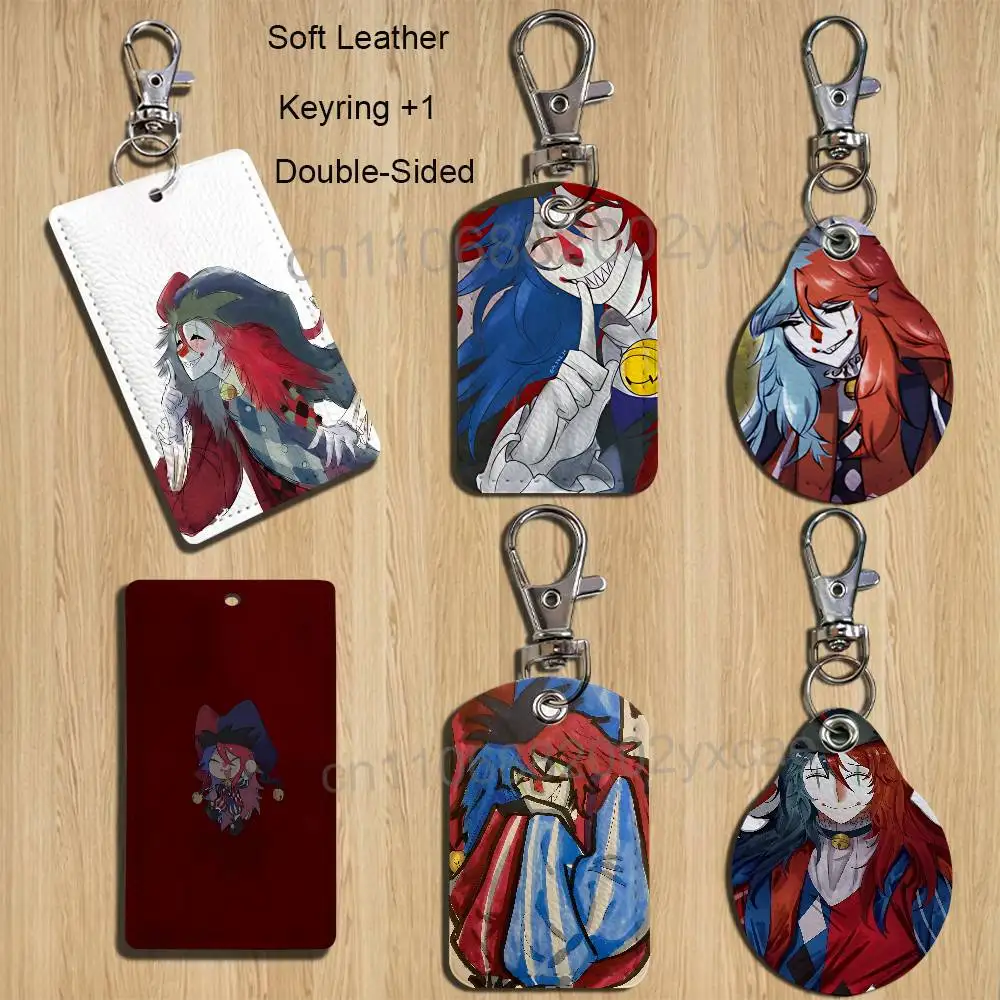 

game cool Trapped with Jester Keychain Holder Suitable For Subway Bank Card Bus Card Case Badge Holder Wallet Card Textured