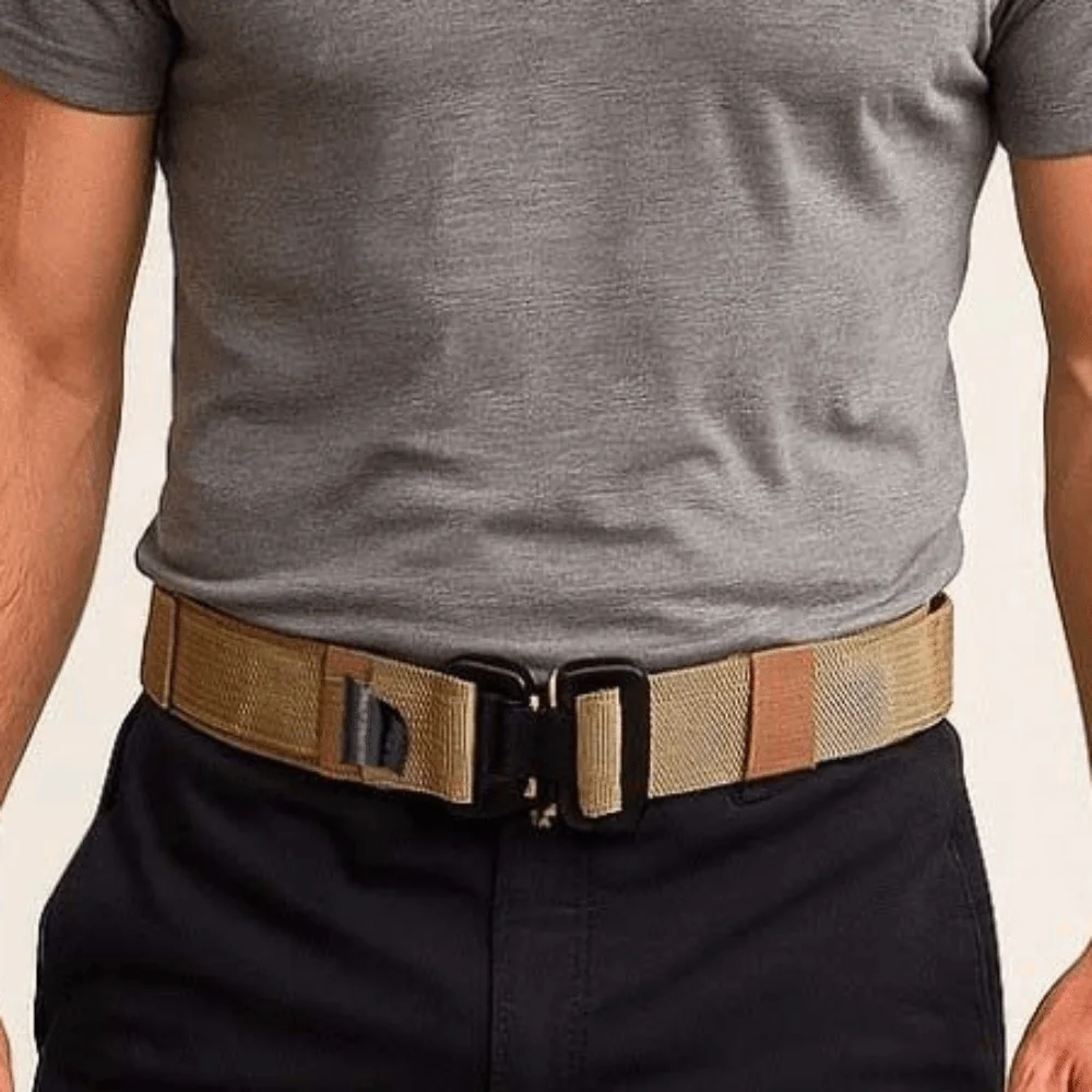 

Classic Adjustable 2 In 1 Waistband Solid Color Reversible Men Nylon Belt Polyester Sewn Magic Tape‌ Strap Belt Travel