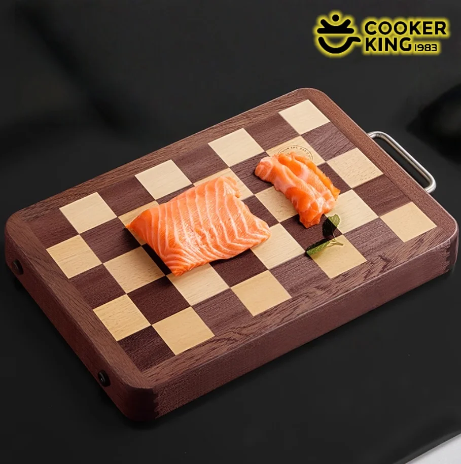 

COOKER KING Chessboard Chopping Board Mold-proof Wood Cutting Panel Thickened Cut-Resistant Meat Fruit Vegetable Cutting Board