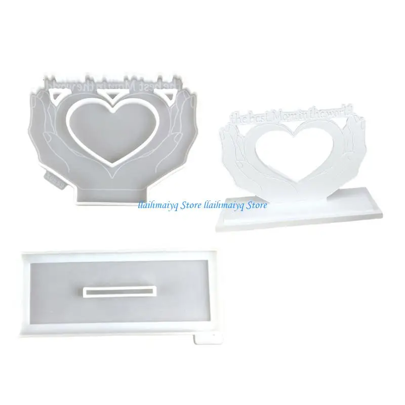 

573B Flexible Heart Frame Ornament Mold For Crafting Unique Home Decors And Keepsakes