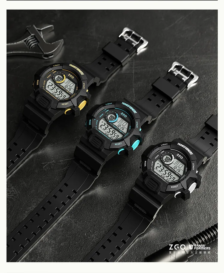 Transformers Co Branded Watch 2024 Waterproof Night Light Fashion Sports Boys Electronic Watch