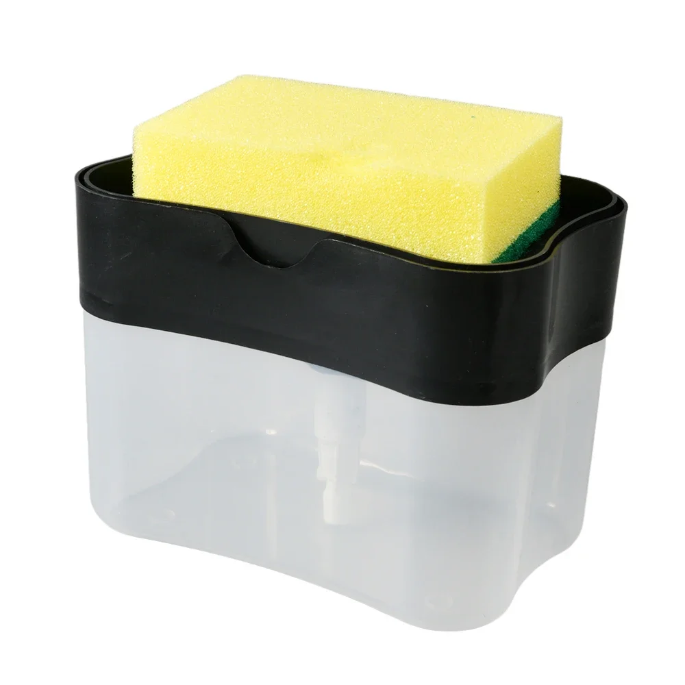 Pompa per dispenser di sapone con spugna Pressa manuale per pulizia Dispenser di liquido Contenitore Dispenser manuale Bottiglia per pompa di sapone schiumogeno