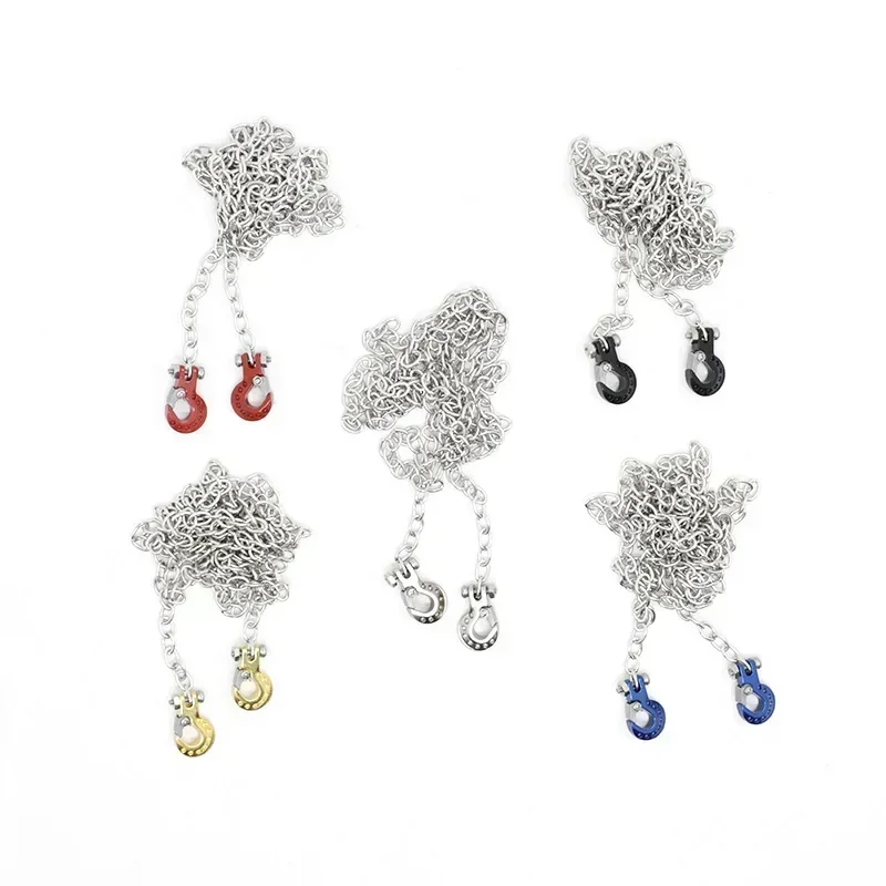 Металлический крюк для прицепа с ЧПУ, крюк для лебедки с аксессуарами для цепи прицепа для 1/10 RC автомобиля Axial SCX10 TRX4 D90 Tamiya CC01