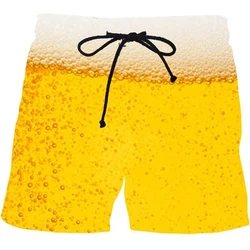 Beer Graphic Board Shorts Pants Men 3D Gulf Casual Printed Beach Shorts Summer Cool Surf Swim Trunks Hawaii Swimsuit Ice Shorts