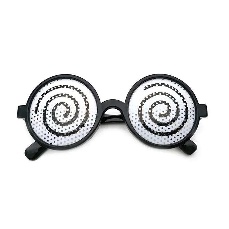 2024 New Cosplay Glasses Vertigo Pattern Funny Decorative Glasses Anime Dizzy Eyeglasses Halloween Costume Accessory