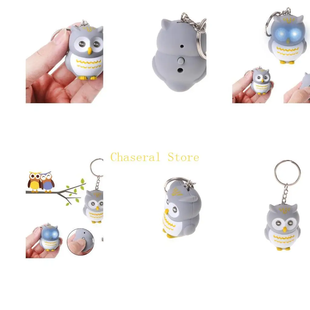 

E7CE забавный светодиодный свет -мультфильм Careying Keyring звук для цепочки для ключей для ключа