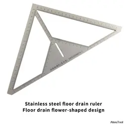 Floor Drain Locator Stainless Steel Tile Triangle Ruler Floor Drain Patterns Design Measuring Positioning Ruler Bricklayer