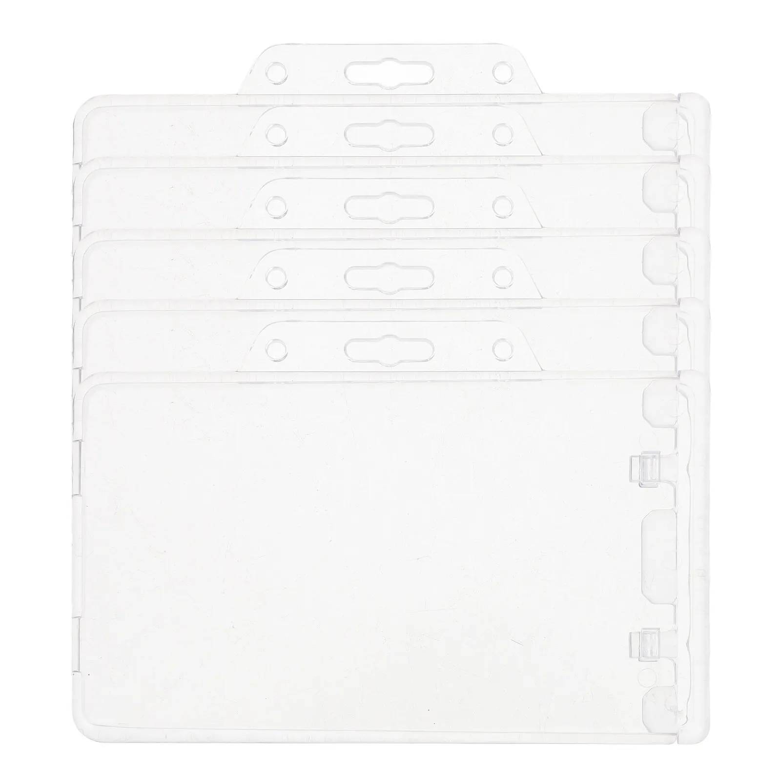 

5Pcs Transparent Badge Holders Clear Id Card Sleeves Horizontal Name Badge Protectors Reusable Protective Cover for Business