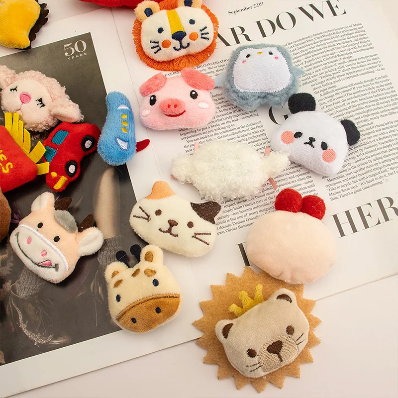 20pcs Cartoon Animal Stuffed Toys Cute Mini Plush Dolls Panda Lion Stuffed Doll Brooch Clothing Accessories Children Small Gifts