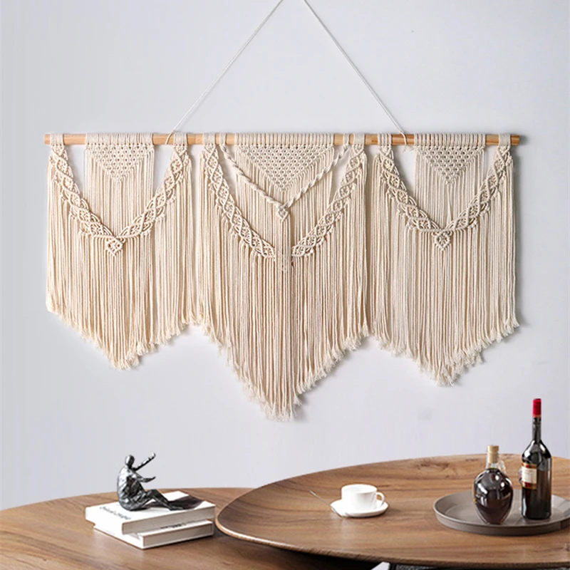 Large Macrame Wall Hanging Tapestry Boho Style Hand Weaving For Home Decor Curtain Wedding Living Room Background Decoration