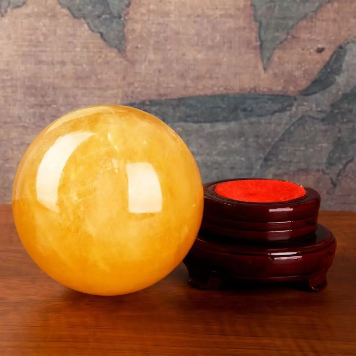 Natural Citrine Calcite Quartz Crystal Sphere Ball Healing Gemston 1