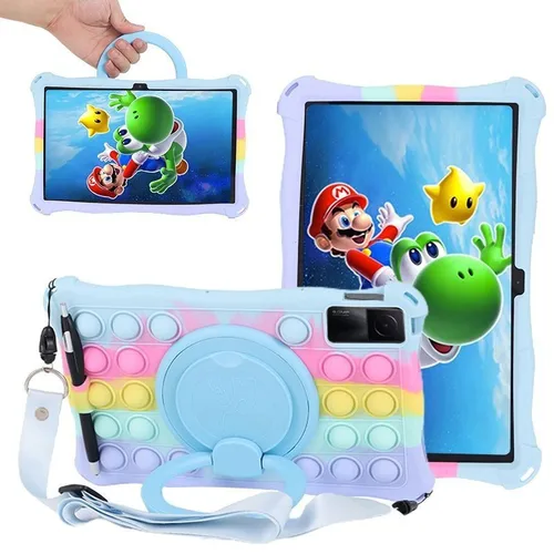 Imagen 1 del producto Funda para niños Friend para Xiaomi Redmi Pad SE 11 ""2023 Funda para tableta carcasa ligera de silicona suave soporte giratorio 360 Funda a prueba de golpes
